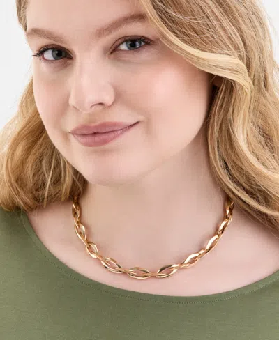 On 34th Gold-tone Chain Link Collar Necklace, 18" + 3" Extender, Exclusively At Macy's