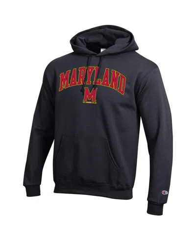 Champion Black Maryland Terrapins Arch Over Logo Pullover Hoodie In Blue