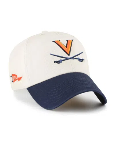47 Brand Men's Cream Virginia Cavaliers Grand Stand Clean Up Adjustable Hat