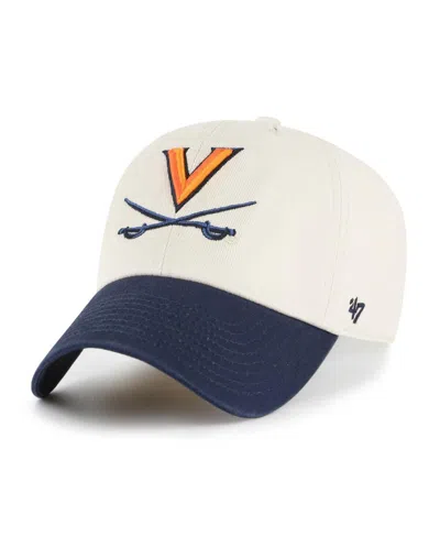 47 Brand Men's Cream Virginia Cavaliers Grand Stand Clean Up Adjustable Hat