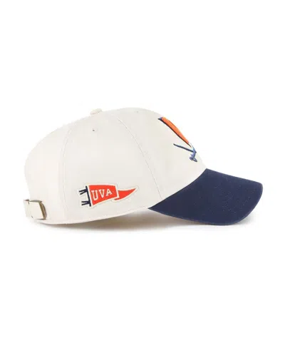 47 Brand Men's Cream Virginia Cavaliers Grand Stand Clean Up Adjustable Hat