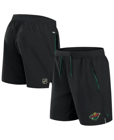 Fanatics Men's Black Minnesota Wild Authentic Pro Rink Performance Shorts In Black