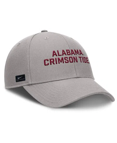Nike Men's Gray Alabama Crimson Tide Rise Practice Adjustable Hat In Neutral