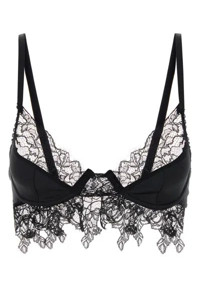 Blumarine Stretch Jersey Bra Lace Detailing In Black