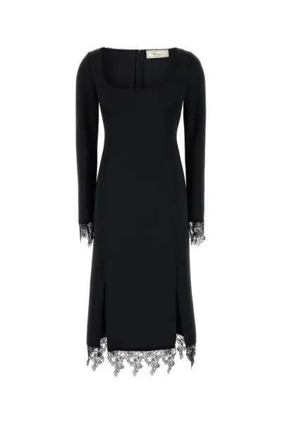 Blumarine Stretch Jersey Dress Square Neckline In Black