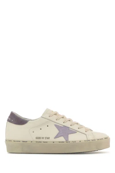 Golden Goose Sneakers Hi Star Classic In Pelle Bianca Donna