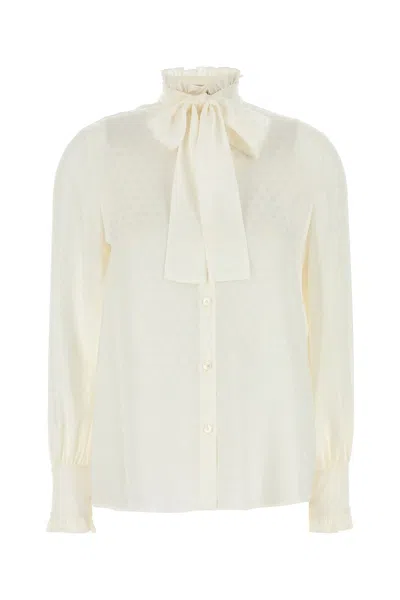 Valentino Silk Shirt With Bow Tie Neck