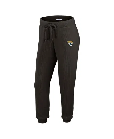 Wear By Erin Andrews Cream Jacksonville Jaguars Plus Size Knitted Tri-blend Long Sleeve T-shirt & P In Black
