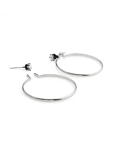 Steve Madden Faux Stone Punk Romance Stone Stud Hoop Earrings