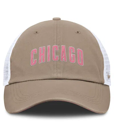 Nike Men's And Women's Khaki/white Chicago Cubs Club Trucker Adjustable Hat