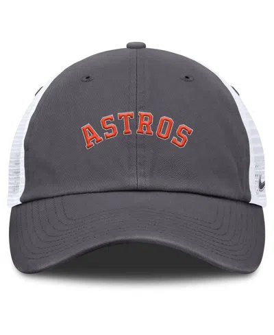 Nike Men's Gray Houston Astros Wordmark Club Adjustable Trucker Hat In Gray