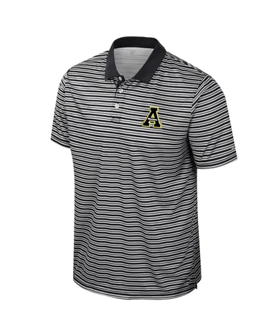Colosseum Men's Black Appalachian State Mountaineers Striped Polo Shirt