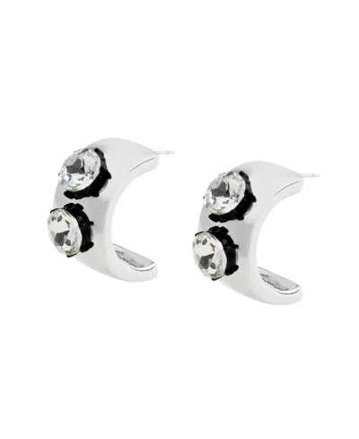 Steve Madden Faux Stone Punk Romance Stone Hoop Earrings