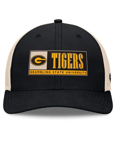 Top Of The World Men's Black/natural Grambling Tigers Bennett Truckerâ Adjustable Hat