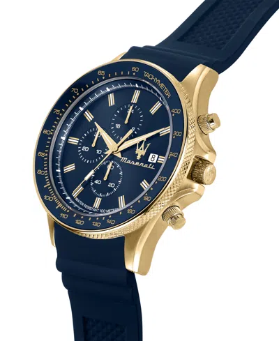 Maserati Men's Chronograph Blue Silicone Watch, 44mm