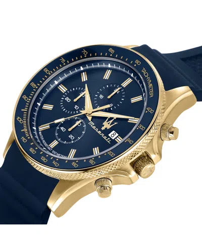 Maserati Men's Chronograph Blue Silicone Watch, 44mm