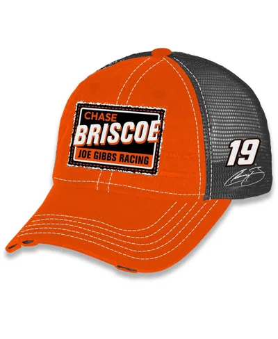 Checkered Flag Sports Men's And Women's Orange Chase Briscoe Vintage Patch Trucker Adjustable Hat