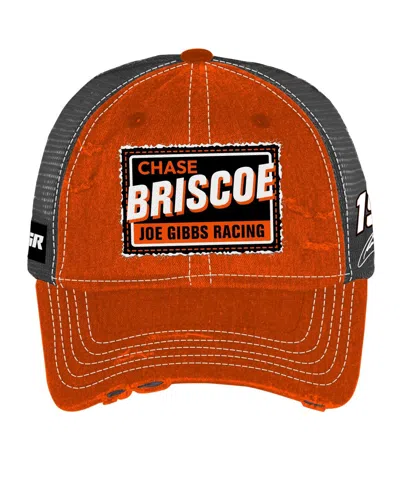 Checkered Flag Sports Men's And Women's Orange Chase Briscoe Vintage Patch Trucker Adjustable Hat