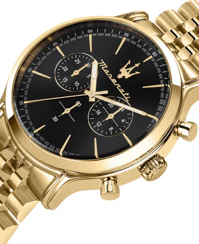 Maserati Men's Chronograph Gold Metal Band Watch, 42mm