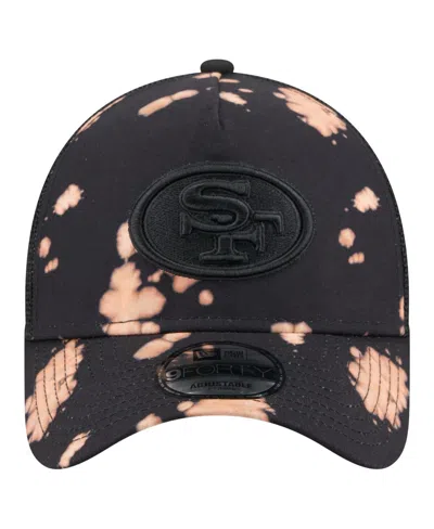 New Era Men's Black San Francisco 49ers Bleached 9forty A-frame Adjustable Hat