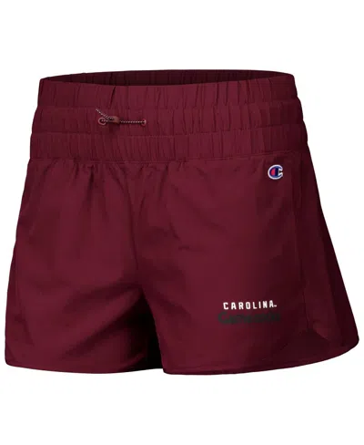 Champion Women's Garnet South Carolina Gamecocks Tailgate Her Woven Shorts In Burgundy