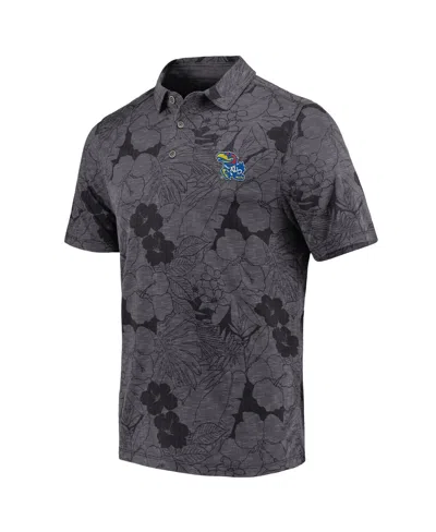 Tommy Bahama Men's Black Kansas Jayhawks Miramar Blooms Polo Shirt In Gray