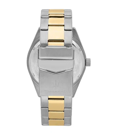 Maserati Men's Date Two-tone Metal Band Watch, 43mm