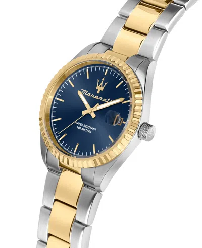 Maserati Men's Date Two-tone Metal Band Watch, 43mm