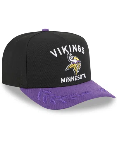 New Era Big Boys And Girls Black/purple Minnesota Vikings 2025 Nfl Draft A-frame 9fifty Snapback Hat In Black