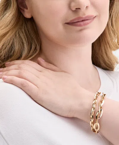 On 34th Gold-tone Chain Link Double-row Bracelet, Exclusively At Macy's