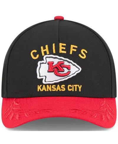 New Era Big Boys And Girls Black/red Kansas City Chiefs 2025 Nfl Draft 9forty A-frame M-crown Adjustable Hat In Black