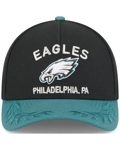 New Era Big Boys And Girls Black/green Philadelphia Eagles 2025 Nfl Draft 9forty A-frame M-crown Adjustable  In Black