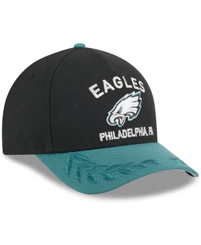 New Era Big Boys And Girls Black/green Philadelphia Eagles 2025 Nfl Draft 9forty A-frame M-crown Adjustable  In Black