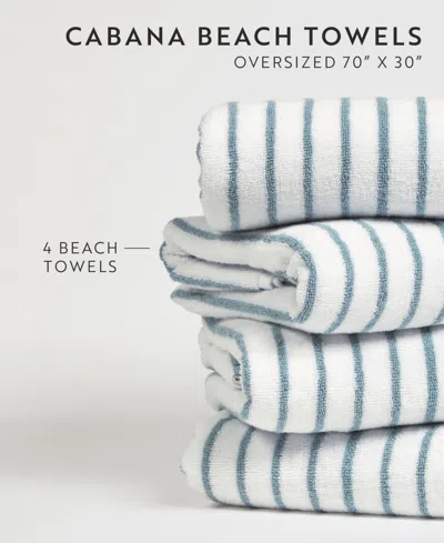 Ienjoy Home Cabana Stripe Cotton Beach Towels Set, 30" X 70" In Blue