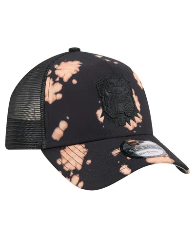 New Era Men's Black Cleveland Browns Bleached A-frame 9forty Trucker Adjustable Hat