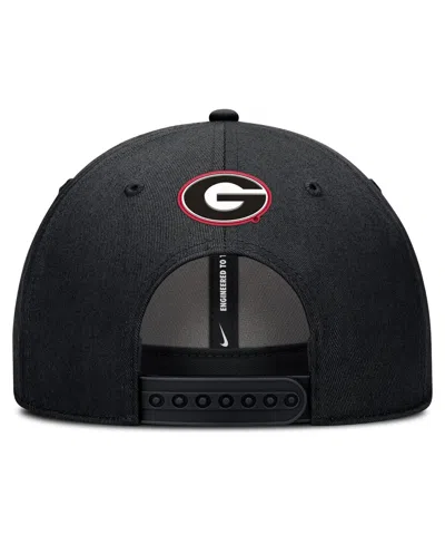 Nike Men's Black Georgia Bulldogs Rise Practice Adjustable Hat In Black