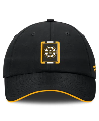 Fanatics Men's Black/gold Boston Bruins Authentic Pro Ripstop Adjustable Hat