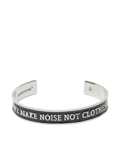 Undercover Silver Engraved Bracelet In Metallic