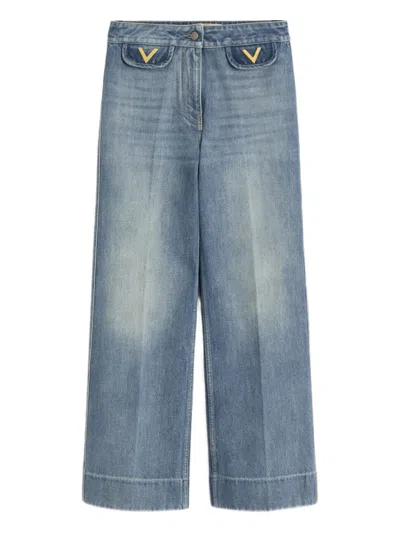 Valentino Pantaloni In Denim In Blue