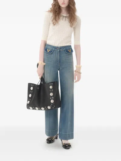 Valentino Pantaloni In Denim In Blue