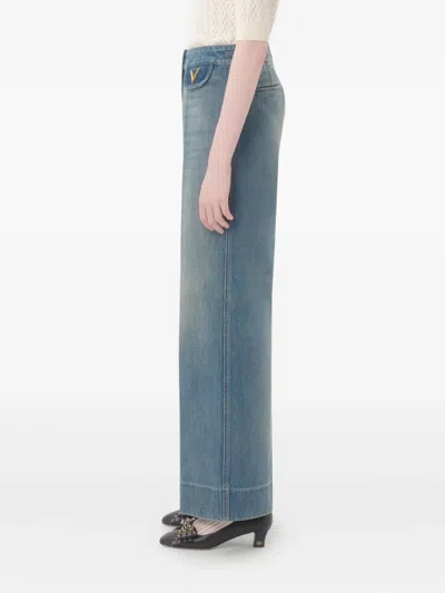 Valentino Pantaloni In Denim In Blue