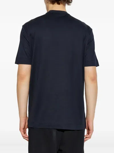 Emporio Armani Embroidered-graphic T-shirt In Black