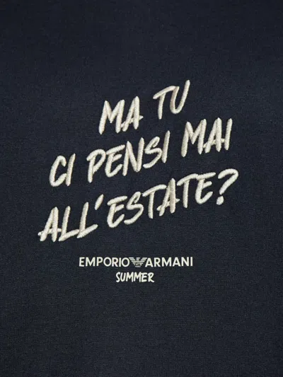 Emporio Armani Embroidered-graphic T-shirt In Black