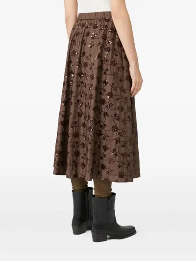 Weekend Max Mara Cotton Embellished Midi Skirt