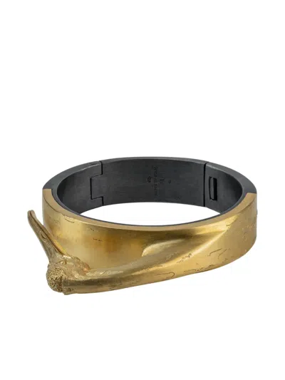 Parts Of Four X Dualflow Sterling-silver Sistema Crane-head Bracelet In Gold