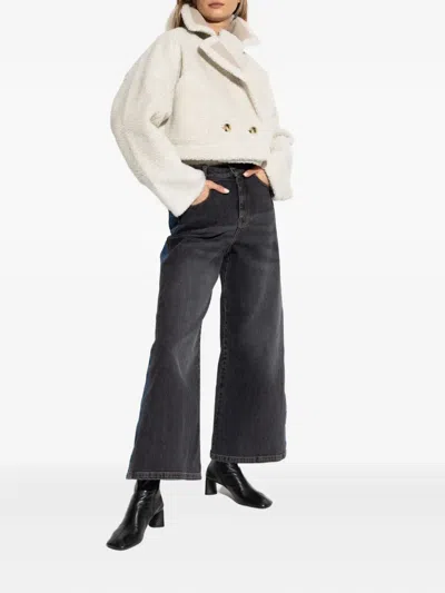 Munthe Double-breasted Reversible Jacket In Neutral