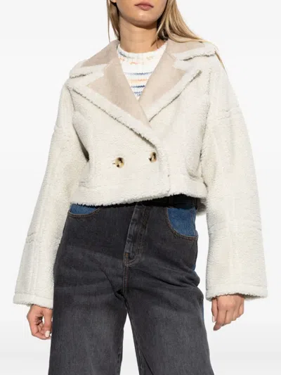 Munthe Double-breasted Reversible Jacket In Neutral