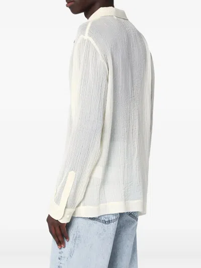 Séfr Textured Long-sleeved Shirt In White