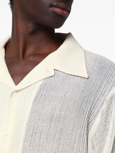 Séfr Textured Long-sleeved Shirt In White