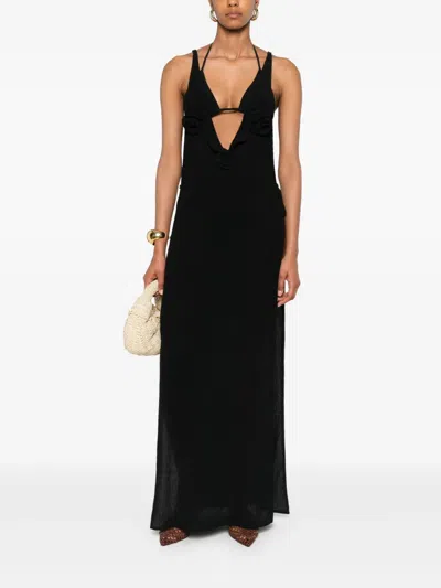 Magda Butrym V-neck Maxi Dress In Black